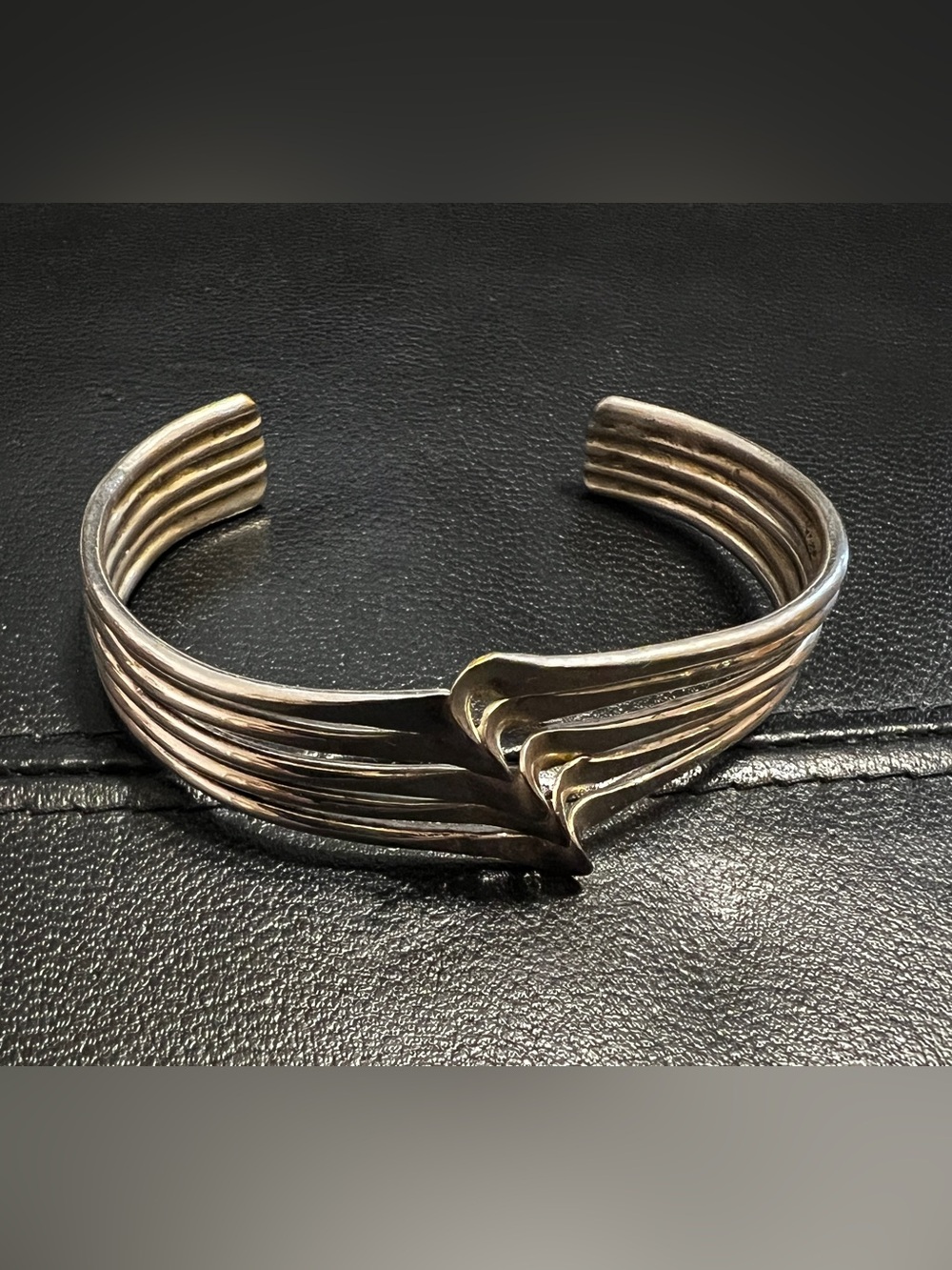 Silver Winged Multi-Band Cuff Bracelet - Metallic Silver